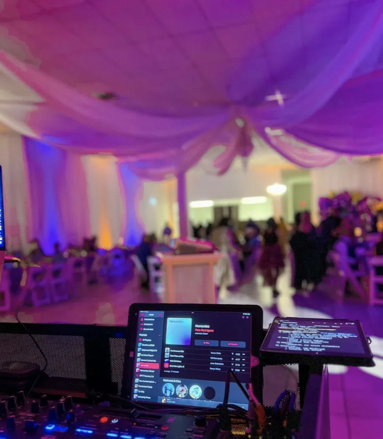 DJ Junny performing at a Bay Area wedding reception